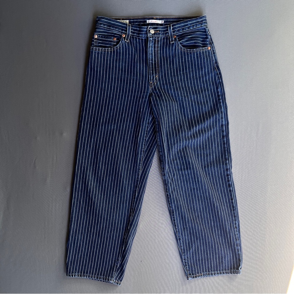 Levi’s Baggy Dad Jeans Striped Indigo size 29x30
